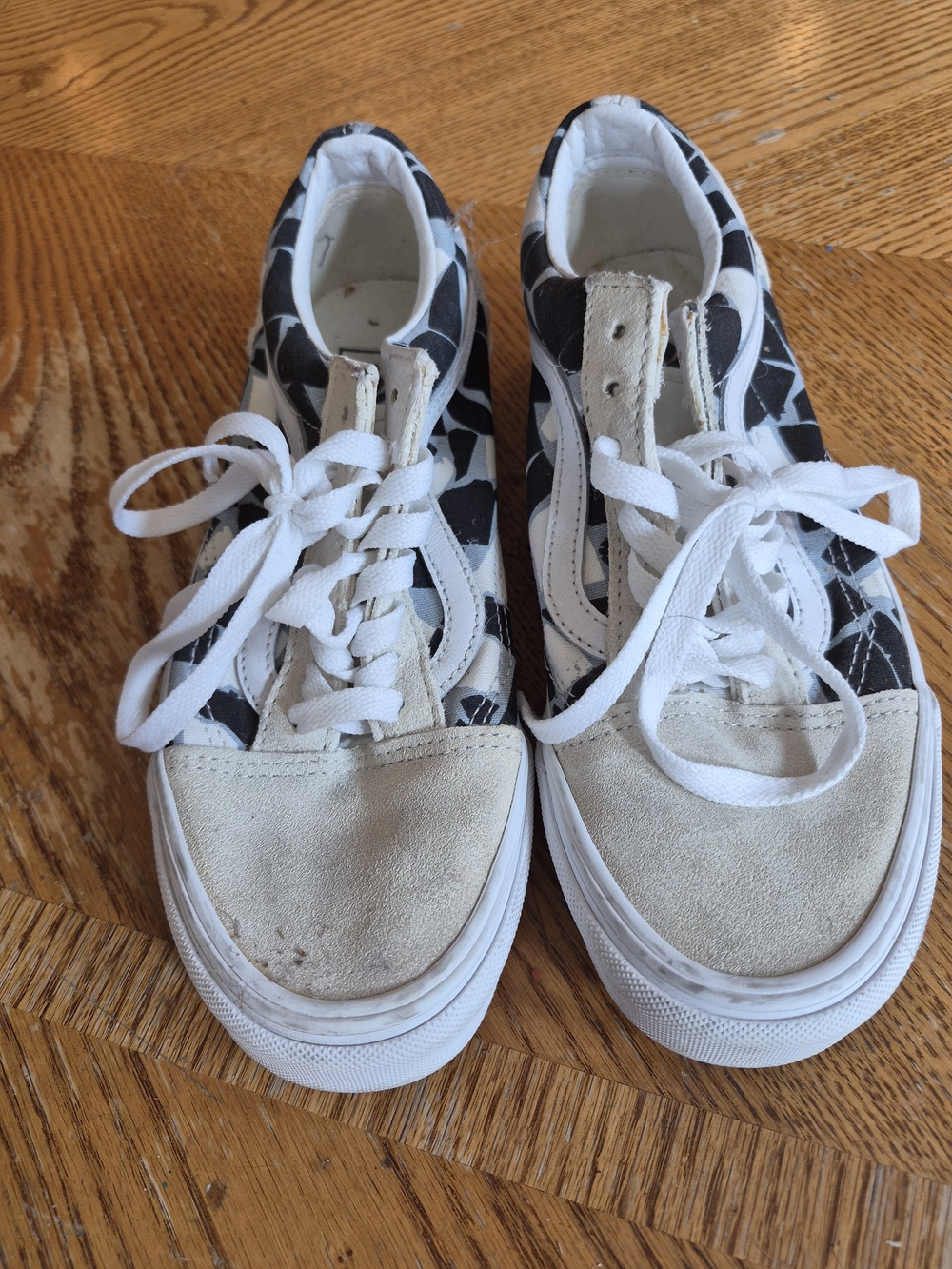 Black & White Patterned Vans Skate Shoes